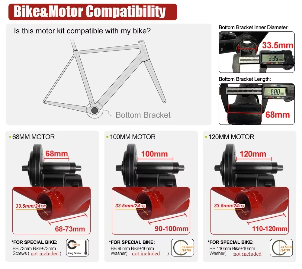 Kit di conversione per bici el - Mid Drive Motor Kit 52V 1000W recensione e prezzo